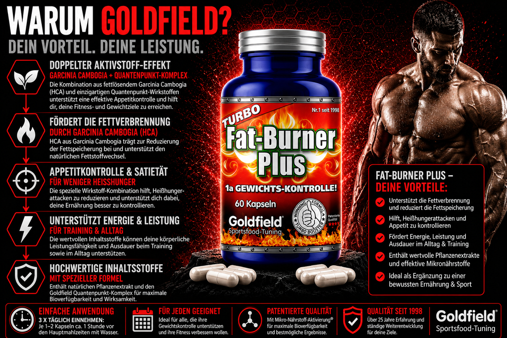 Goldfield Turbo Fat Burner Plus – Garcinia Cambogia Fatburner (60 Kapseln)