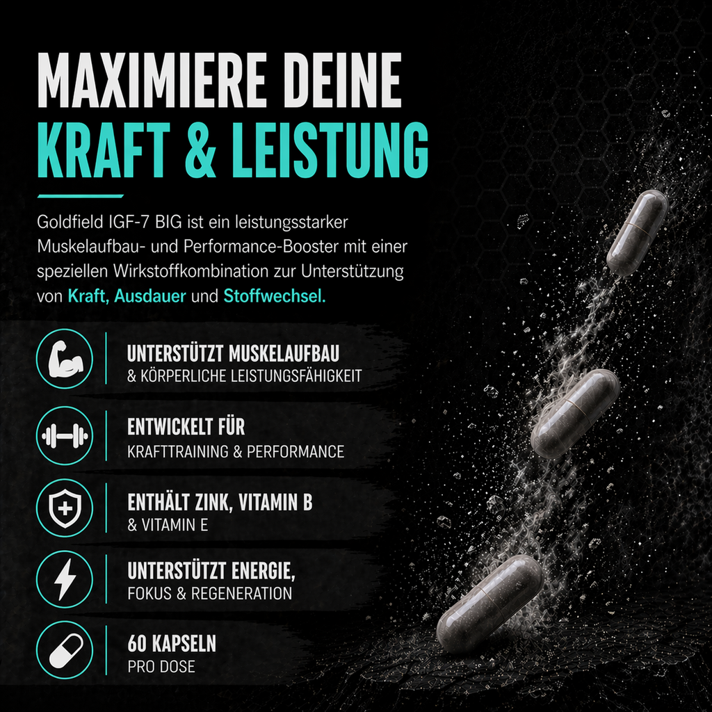 Goldfield IGF-7 BIG – Muskelaufbau & Performance Booster (60 Kapseln)