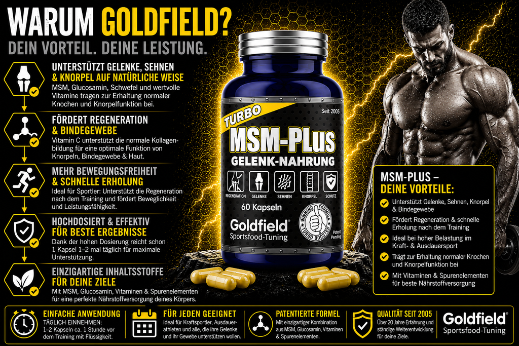 Goldfield MSM Plus – Gelenk & Knorpel Support mit MSM (60 Kapseln)