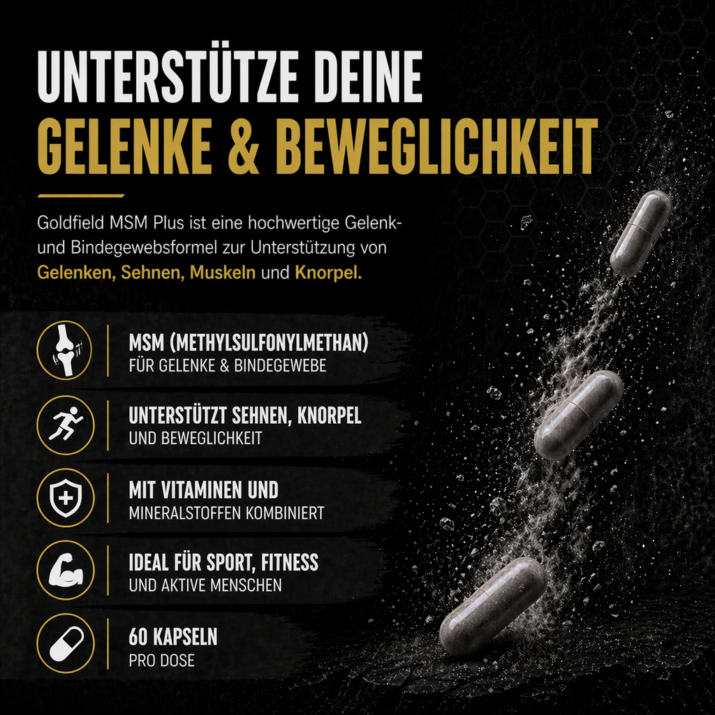 Goldfield MSM Plus – Gelenk & Knorpel Support mit MSM (60 Kapseln)