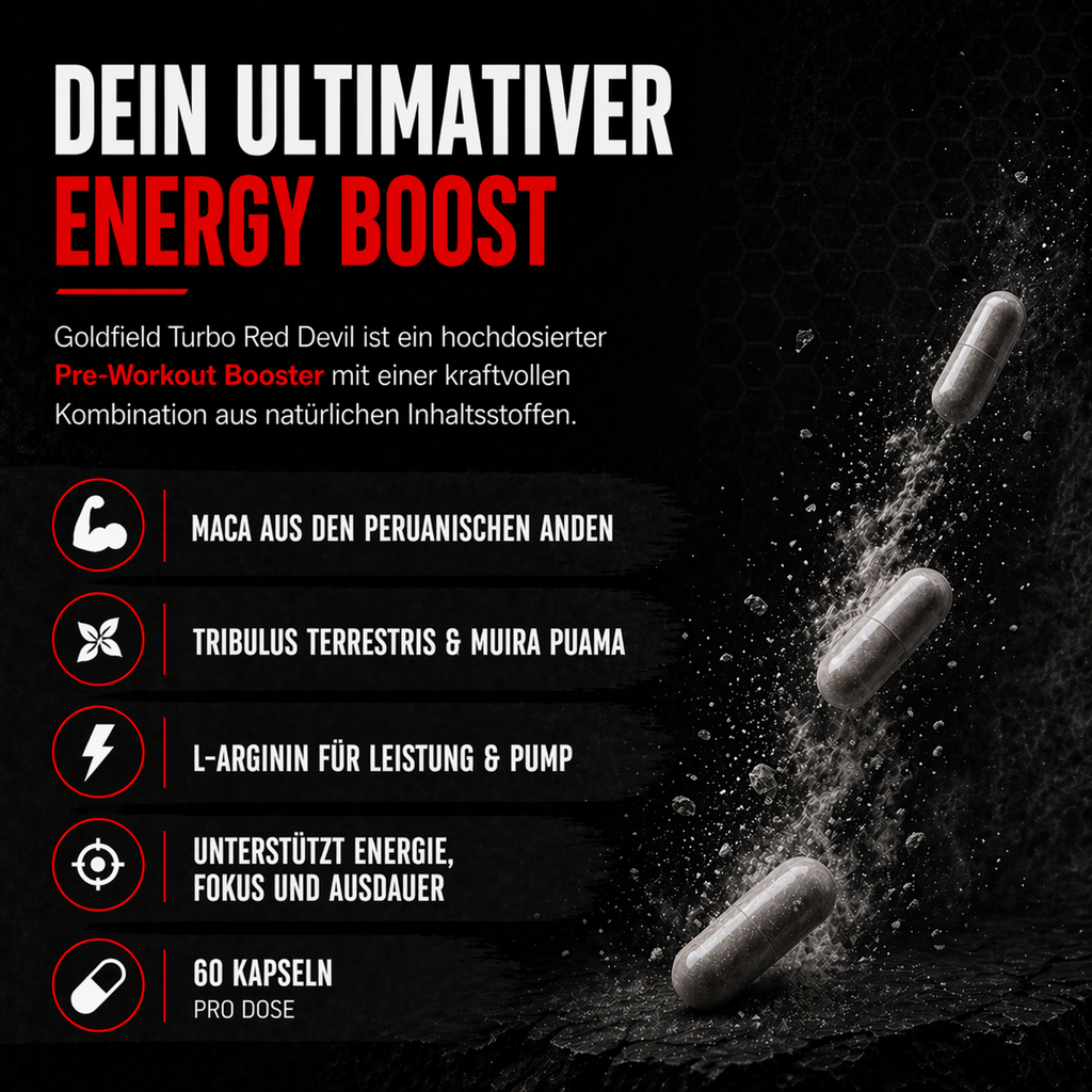 Goldfield Turbo Red Devil – Pre-Workout Booster (60 Kapseln)