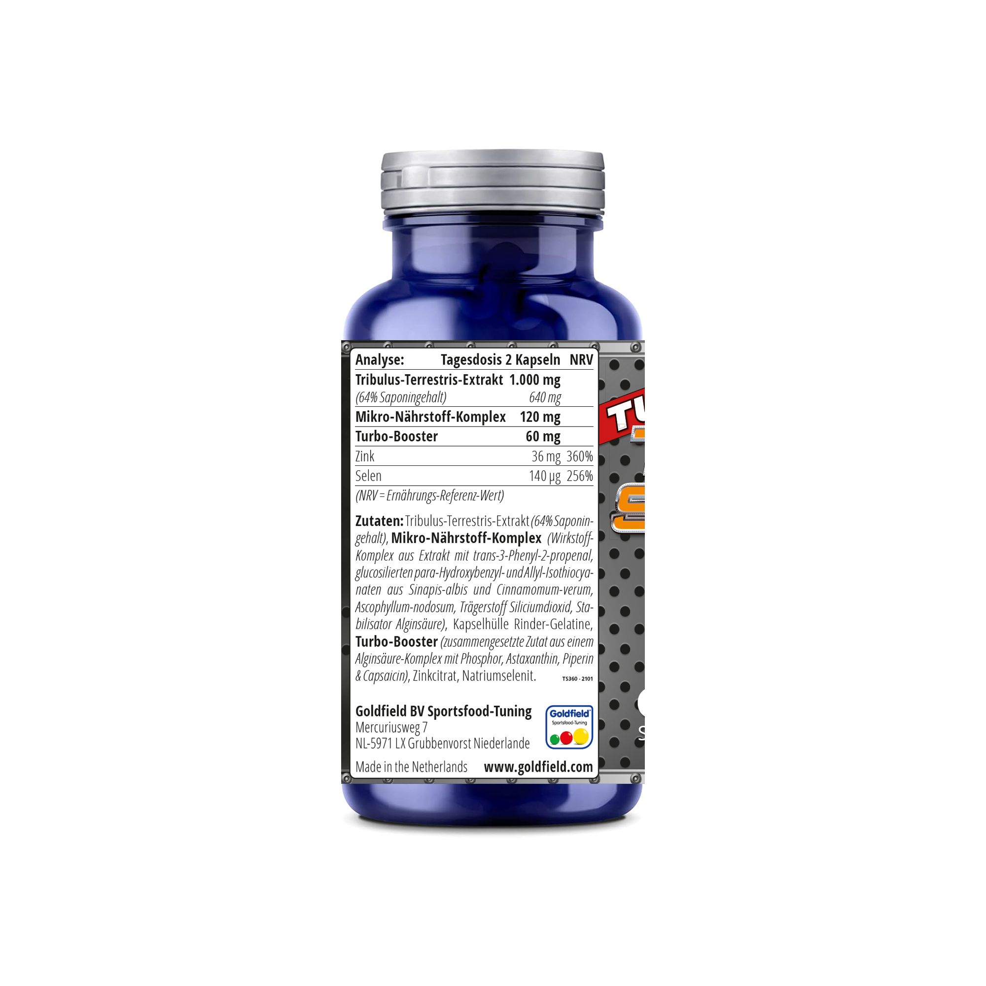 Goldfield Tribu Stack III – Tribulus Terrestris Booster für Kraft & Muskelaufbau (60 Kapseln)